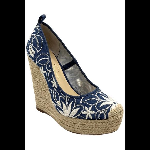 Jessica Simpson Women's Zexie Wedge Heel Medium Blue - Medium - Picture 1 of 3